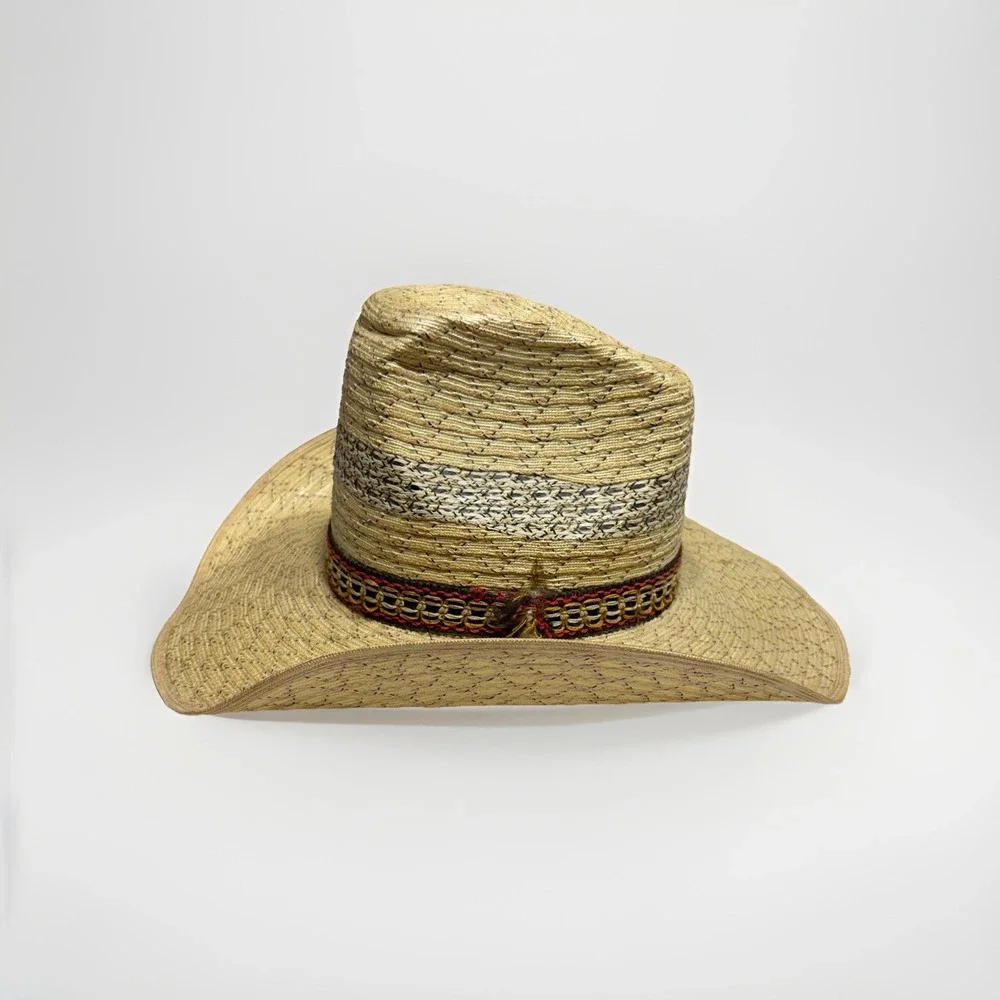 Vtg RIO GRANDE Cowboy Hat Mens 6-7/8 Chihuahua Straw High‎ Dome 55 Western Ranch